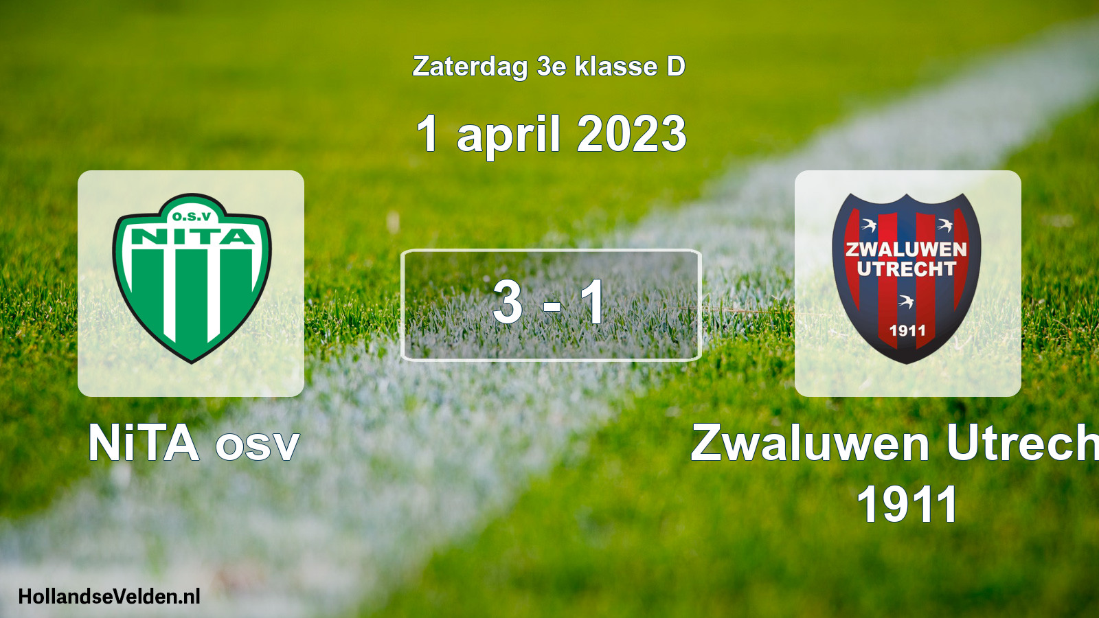 Total number of matches played: NiTA osv - Zwaluwen Utrecht 1911 3 - 1 (1 April 2023)