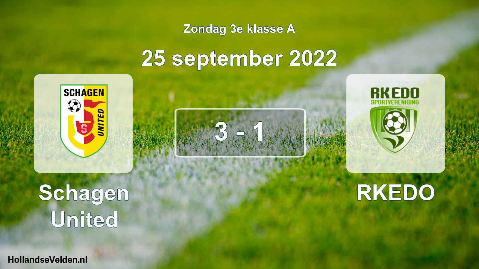Total number of matches played: Schagen United - RKEDO 3 - 1 (25 September 2022)
