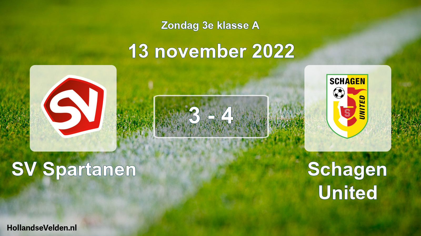 Total number of matches played: SV Spartanen - Schagen United 3 - 4 (13 November 2022)