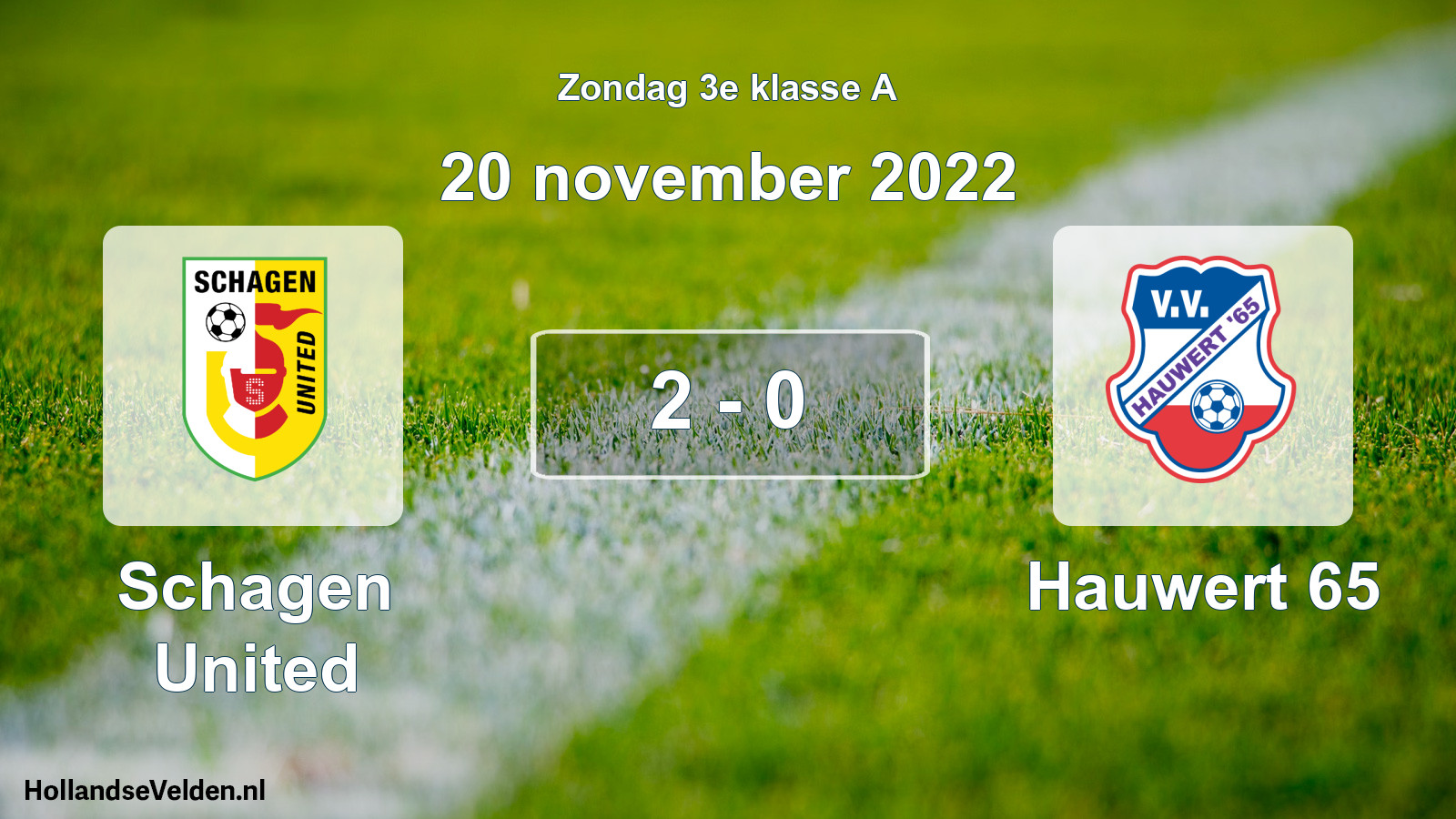 Total number of matches played: Schagen United - Hauwert 65 2 - 0 (20 November 2022)