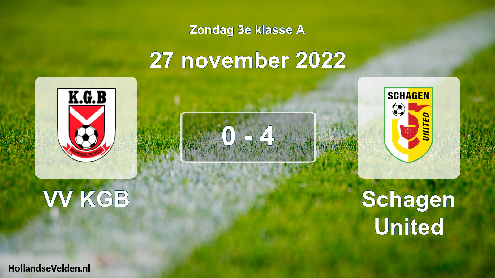 Total number of matches played: VV KGB - Schagen United 0 - 4 (27 November 2022)