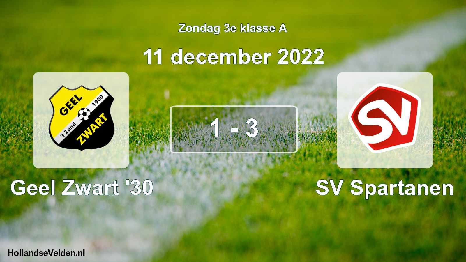 Total number of matches played: Geel Zwart '30 - SV Spartanen 1 - 3 (11 December 2022)