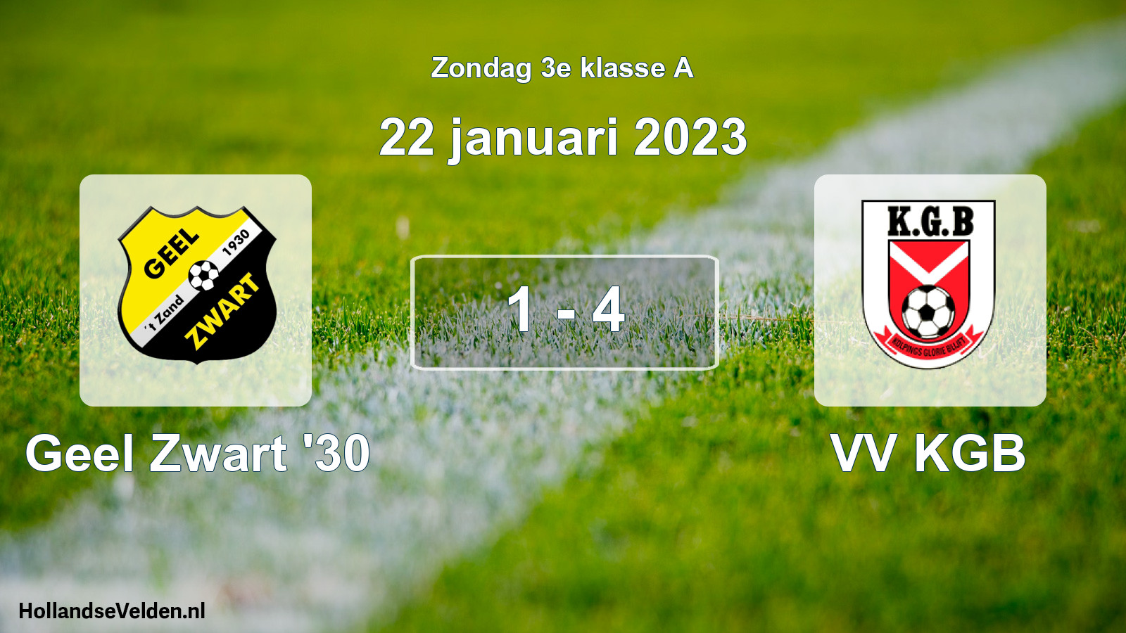 Total number of matches played: Geel Zwart '30 - VV KGB 1 - 4 (22 January 2023)