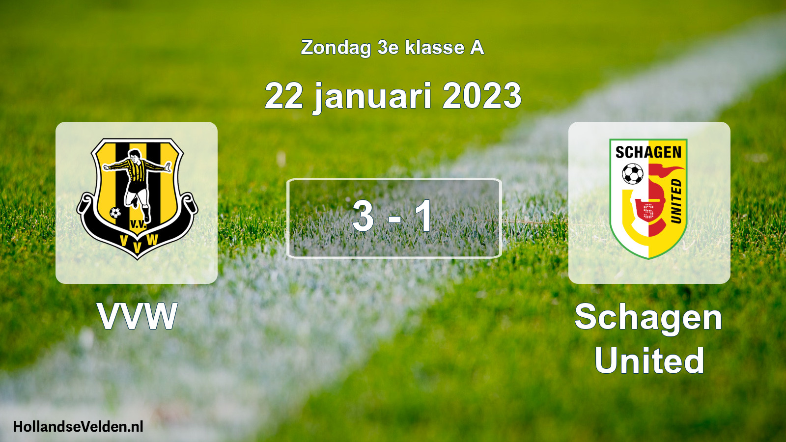 Total number of matches played: VVW - Schagen United 3 - 1 (22 January 2023)