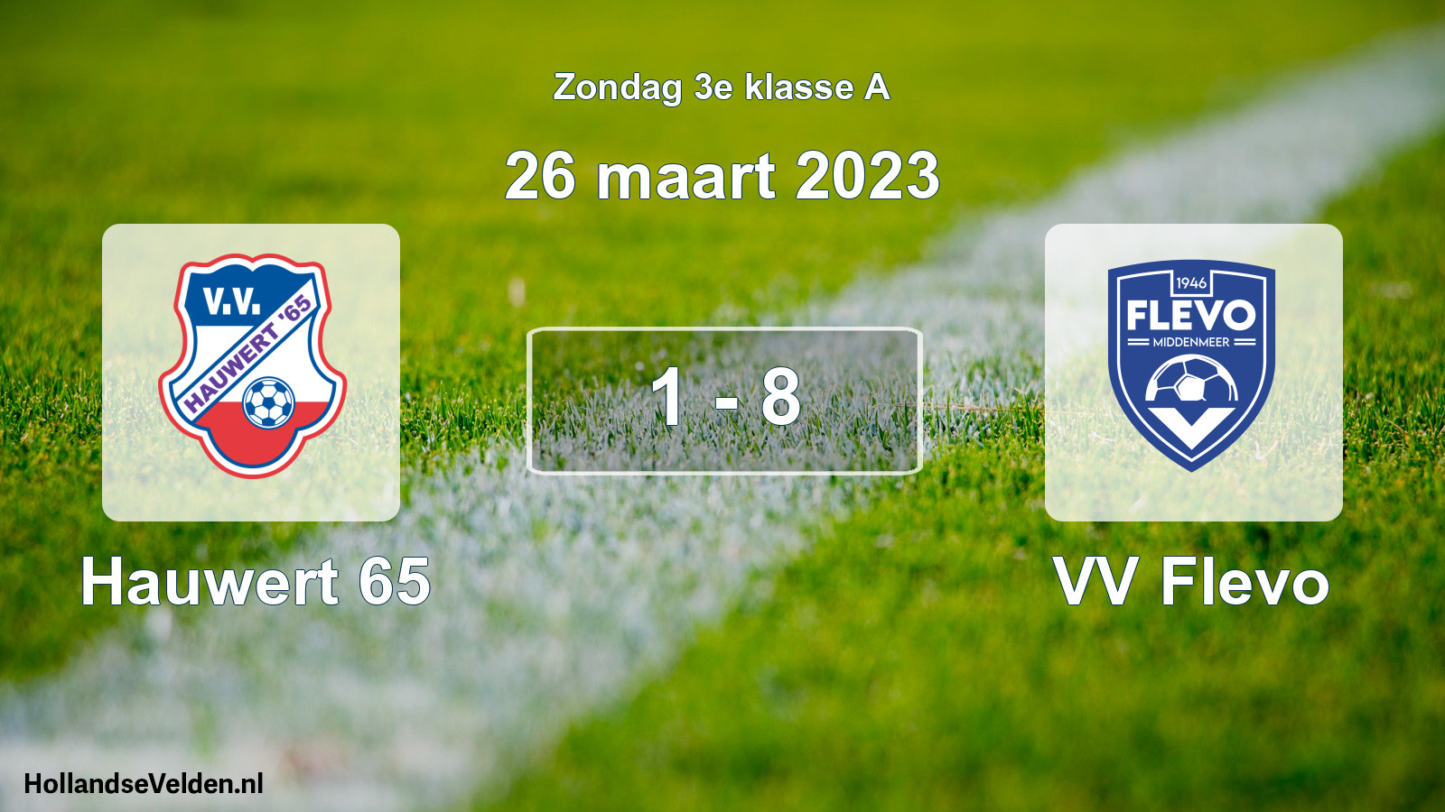 Total number of matches played: Hauwert 65 - VV Flevo 1 - 8 (26 March 2023)