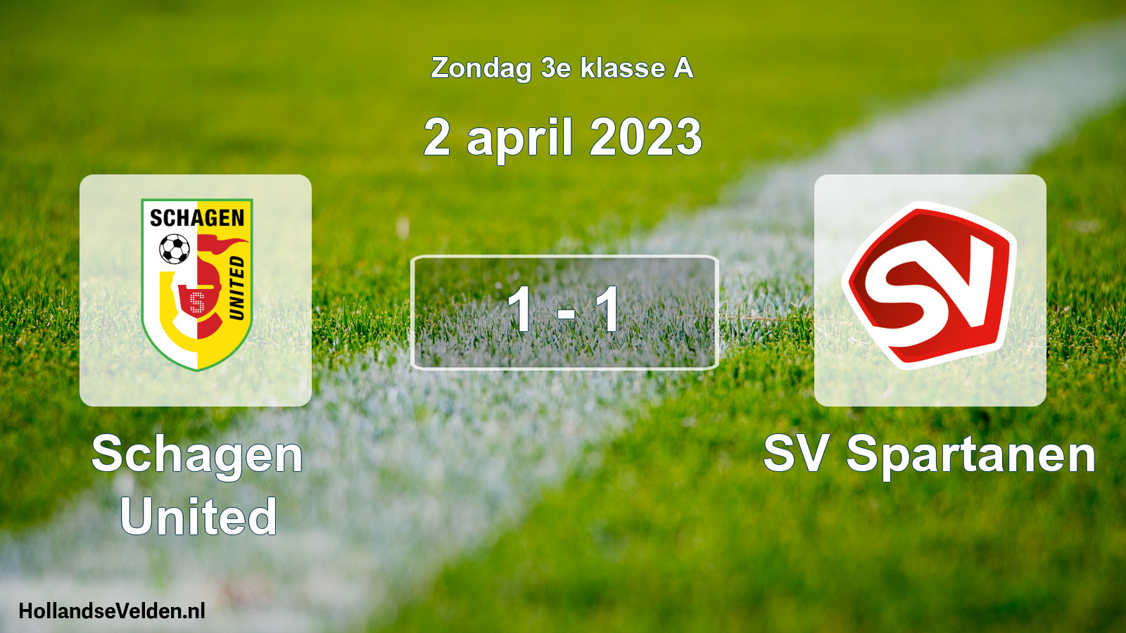 Total number of matches played: Schagen United - SV Spartanen 1 - 1 (2 April 2023)