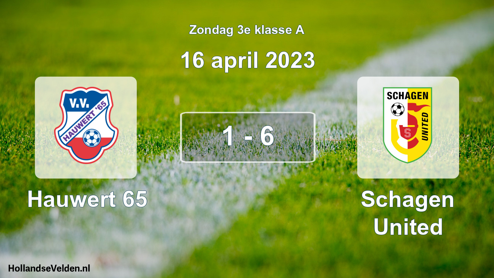 Total number of matches played: Hauwert 65 - Schagen United 1 - 6 (16 April 2023)