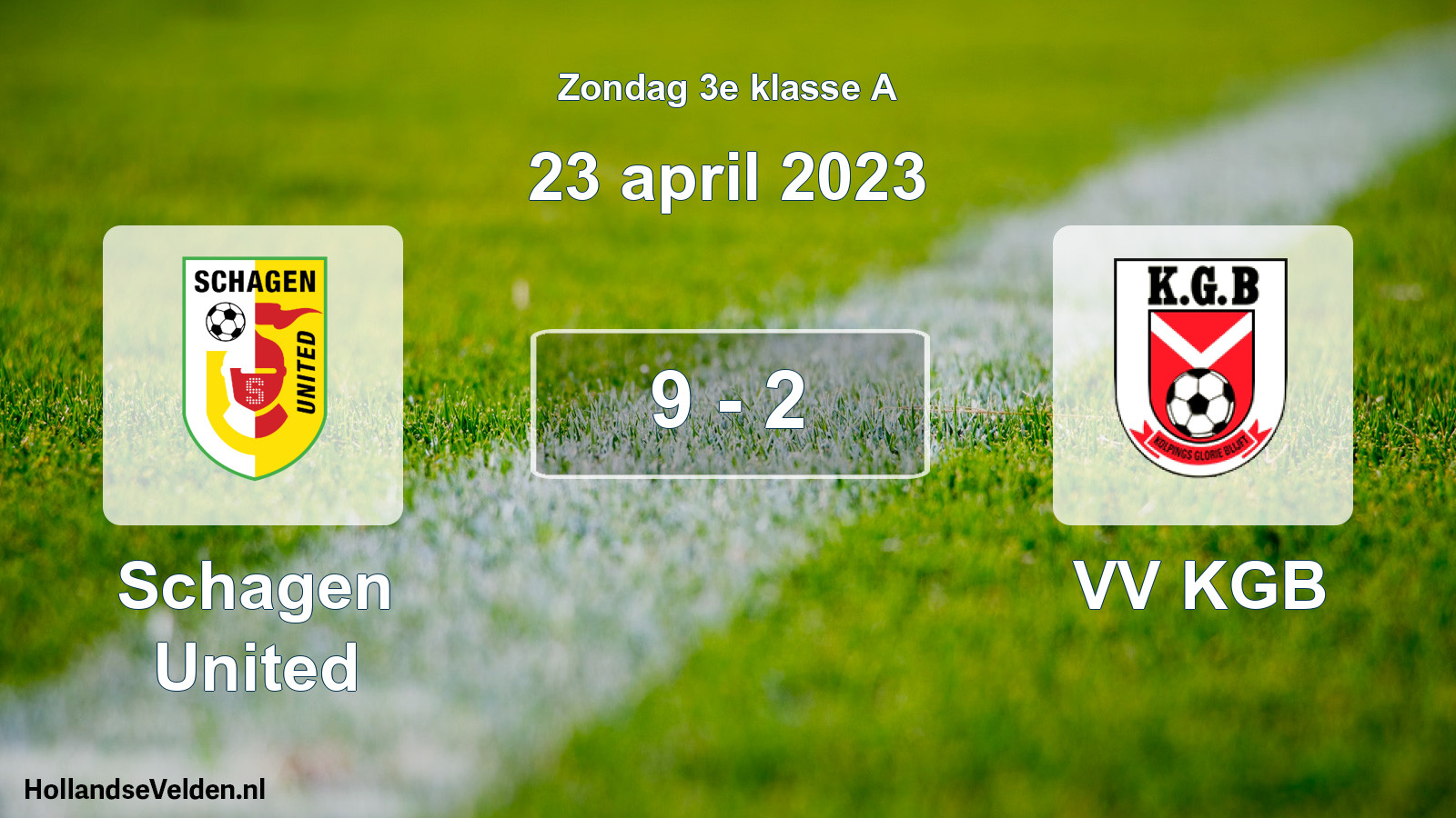 Total number of matches played: Schagen United - VV KGB 9 - 2 (23 April 2023)