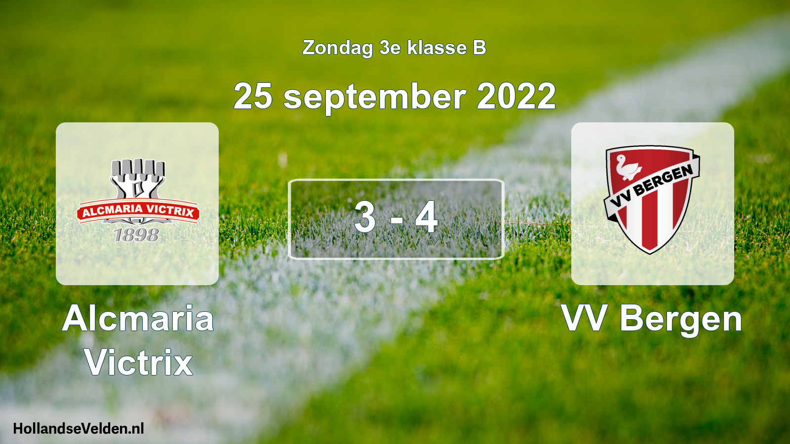 Total number of matches played: Alcmaria Victrix - VV Bergen 3 - 4 (25 September 2022)