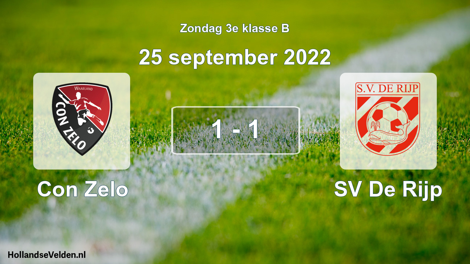Total number of matches played: Con Zelo - SV De Rijp 1 - 1 (25 September 2022)