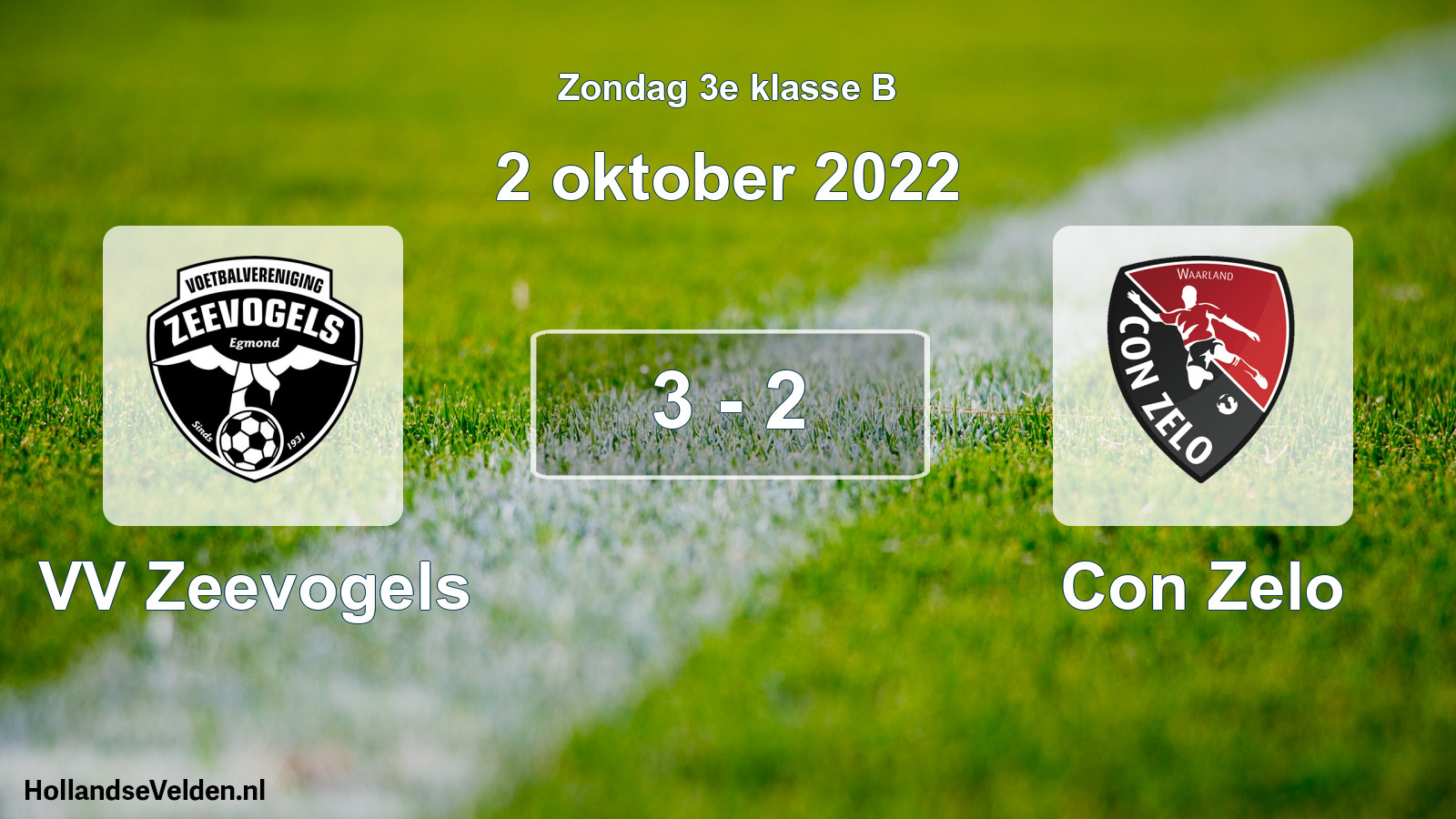 Total number of matches played: VV Zeevogels - Con Zelo 3 - 2 (2 October 2022)