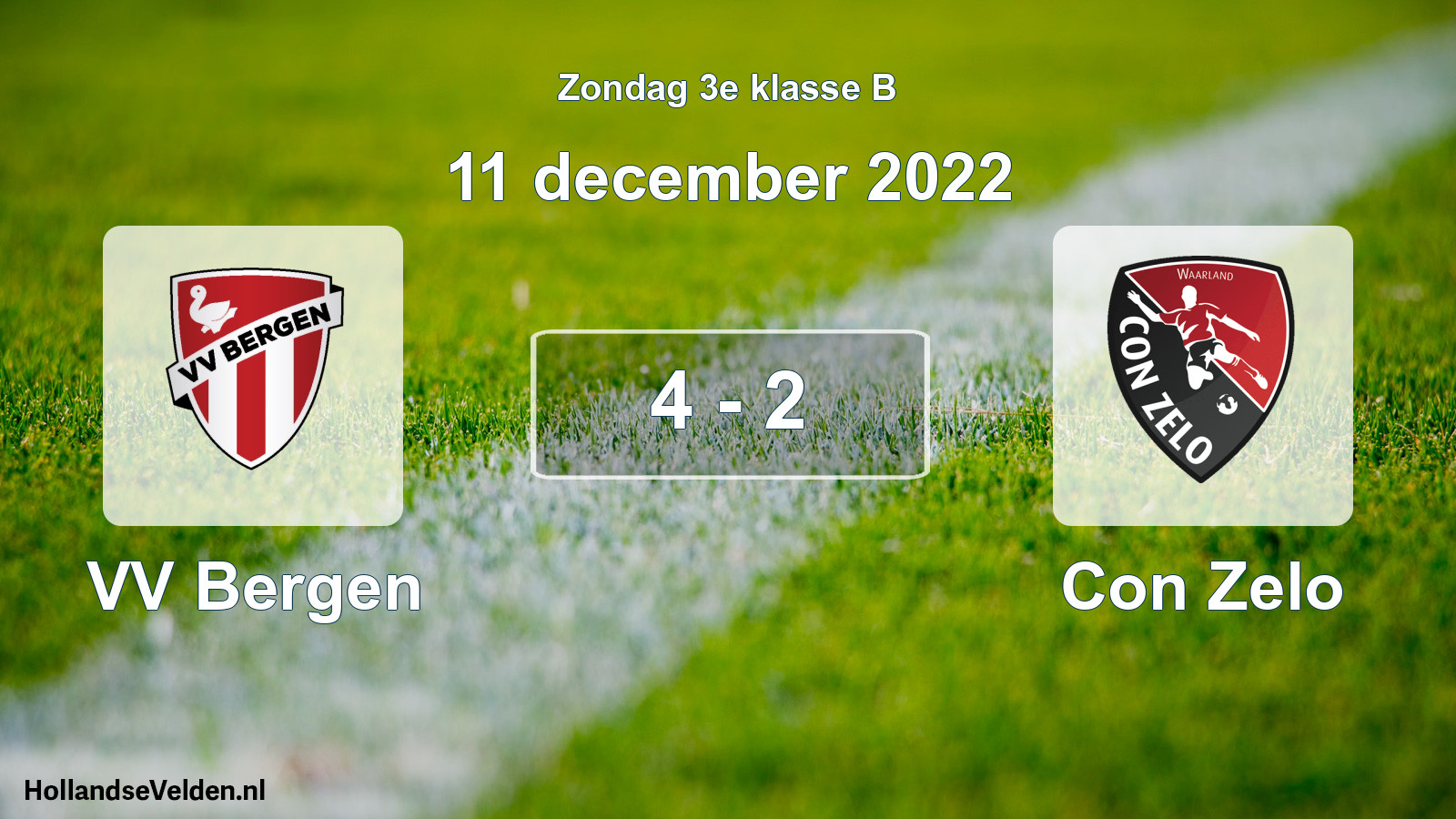 Total number of matches played: VV Bergen - Con Zelo 4 - 2 (11 December 2022)