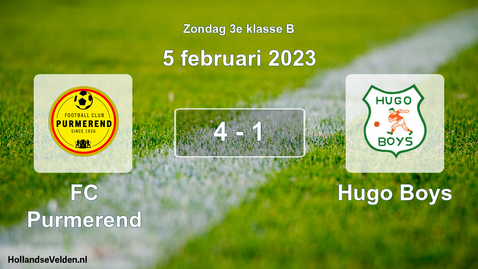 Total number of matches played: FC Purmerend - Hugo Boys 4 - 1 (5 February 2023)