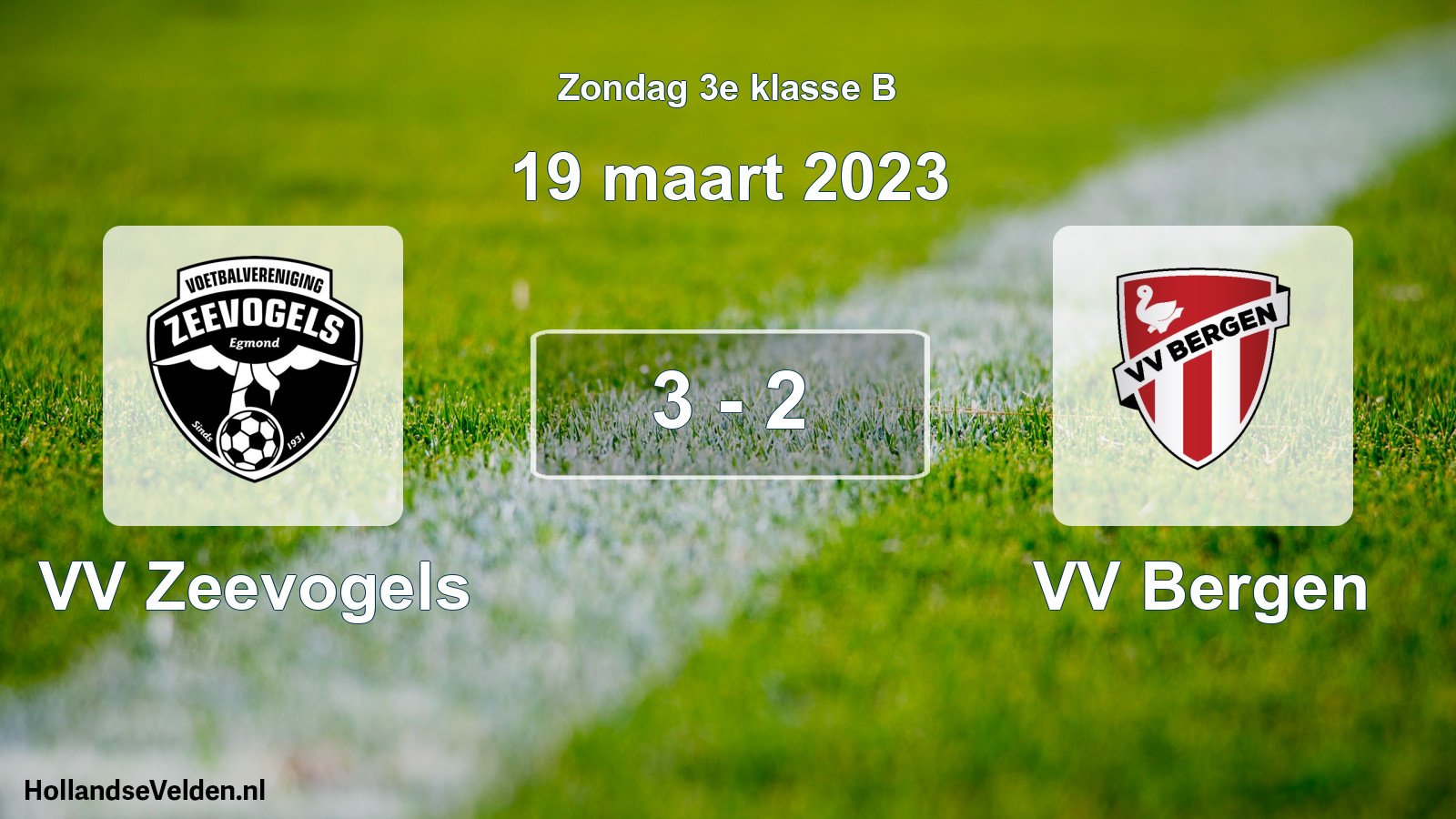 Total number of matches played: VV Zeevogels - VV Bergen 3 - 2 (19 March 2023)