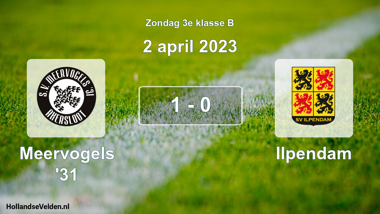 Total number of matches played: Meervogels '31 - Ilpendam 1 - 0 (2 April 2023)
