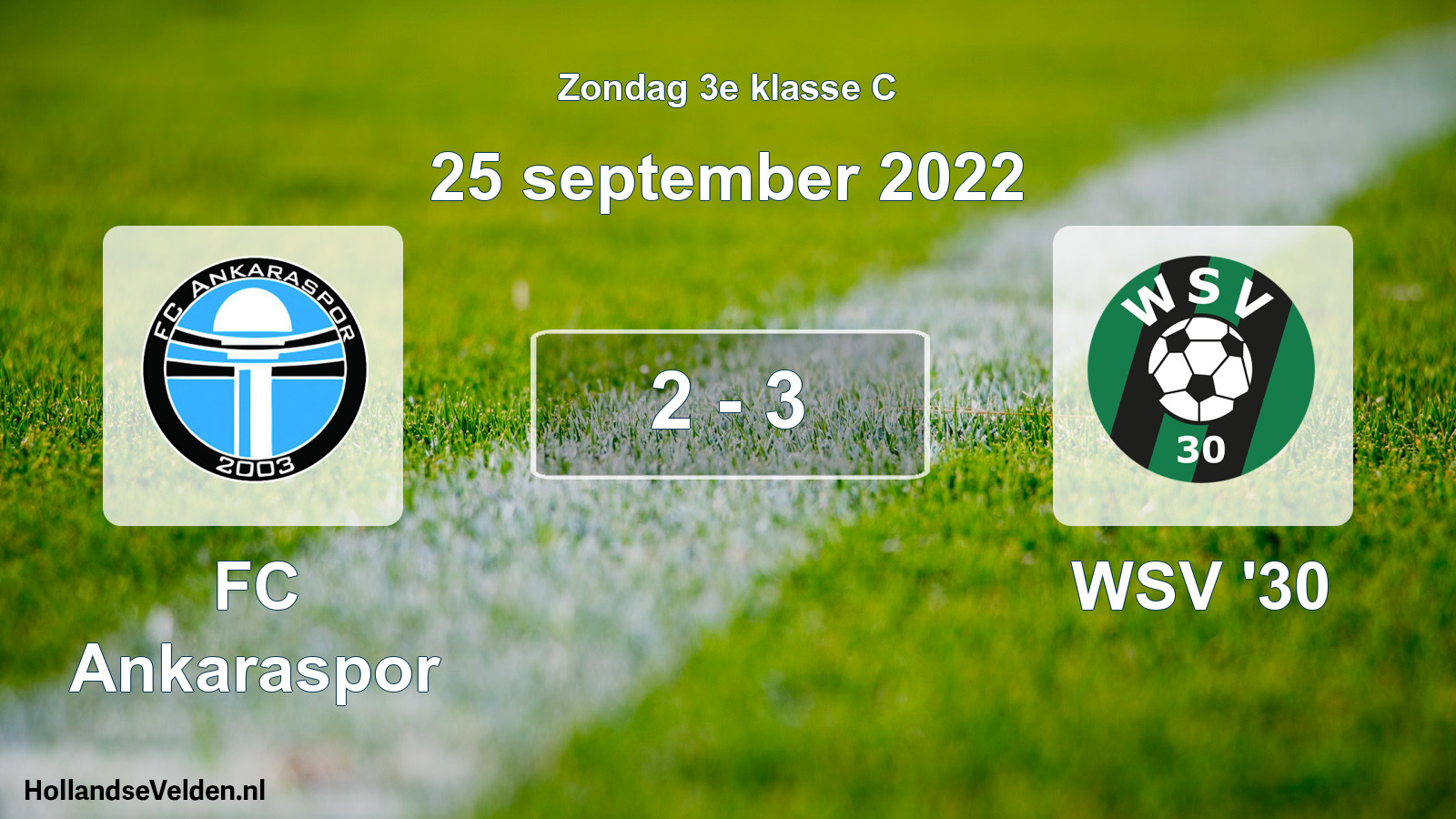 Total number of matches played: FC Ankaraspor - WSV '30 2 - 3 (25 September 2022)