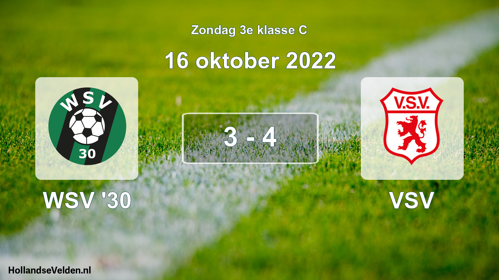 Total number of matches played: WSV '30 - VSV 3 - 4 (16 October 2022)