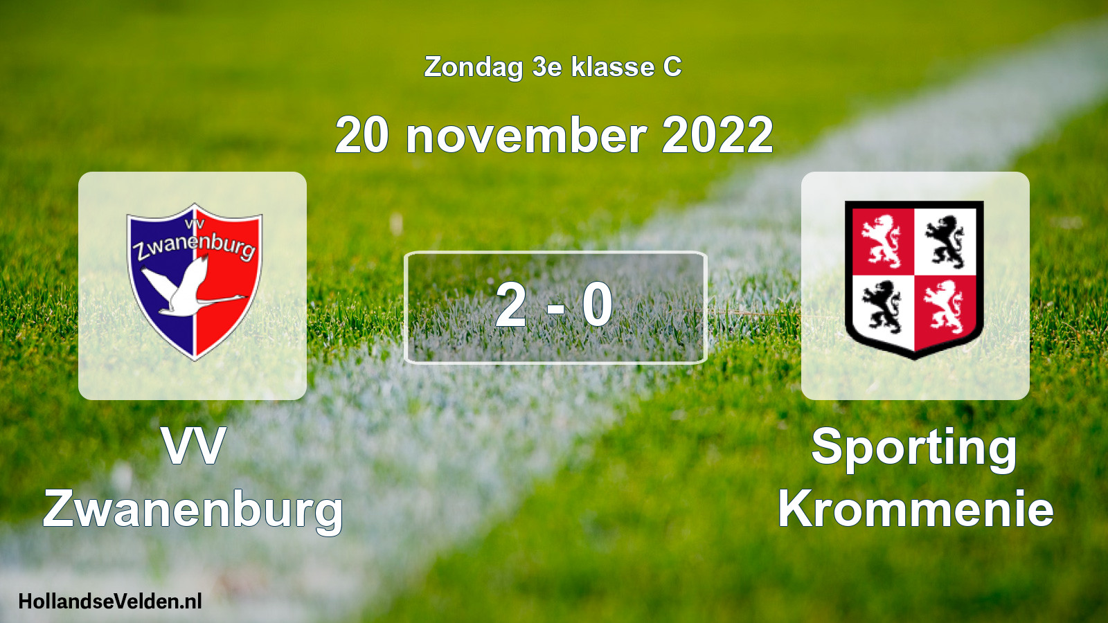Total number of matches played: VV Zwanenburg - Sporting Krommenie 2 - 0 (20 November 2022)