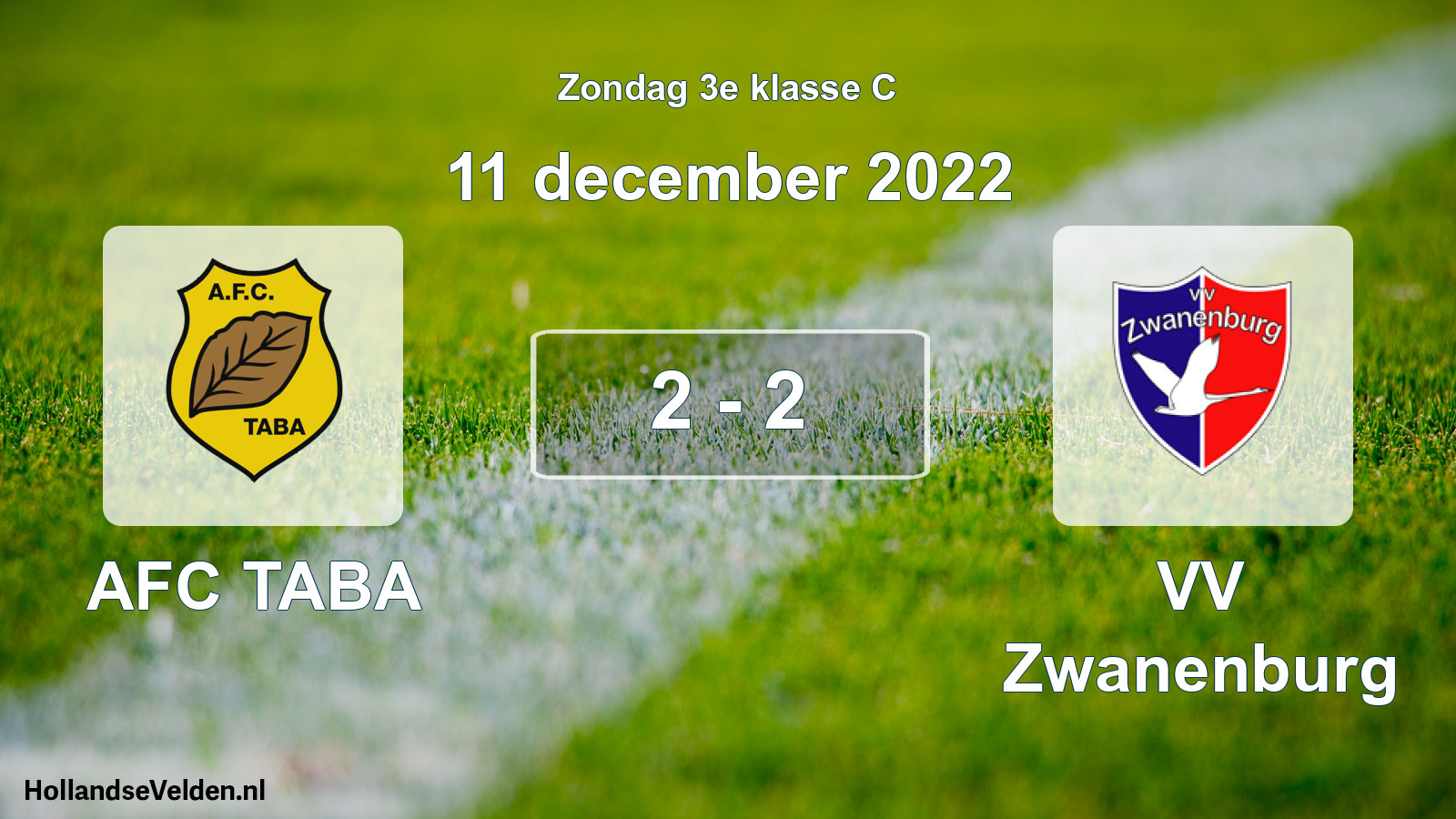 Total number of matches played: AFC TABA - VV Zwanenburg 2 - 2 (11 December 2022)