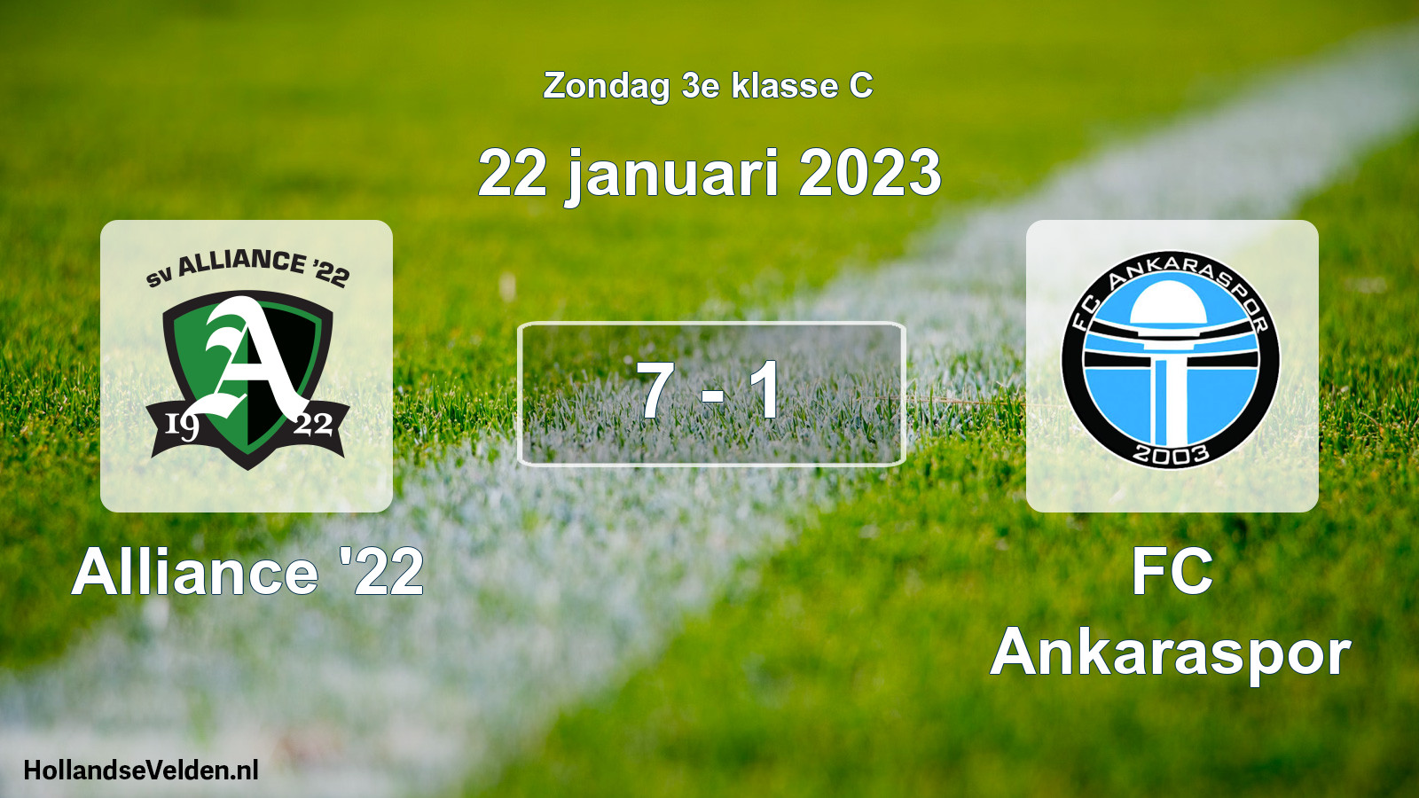Total number of matches played: Alliance '22 - FC Ankaraspor 7 - 1 (22 January 2023)