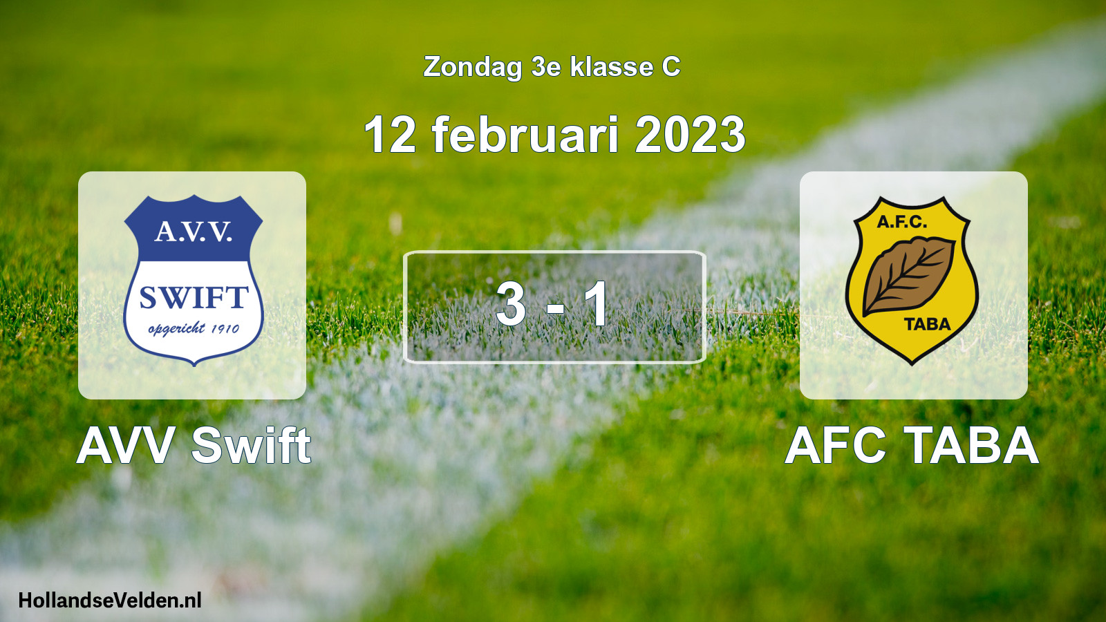 Total number of matches played: AVV Swift - AFC TABA 3 - 1 (12 February 2023)