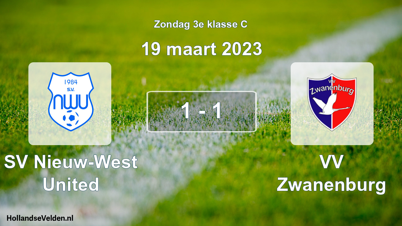 Total number of matches played: SV Nieuw-West United - VV Zwanenburg 1 - 1 (19 March 2023)