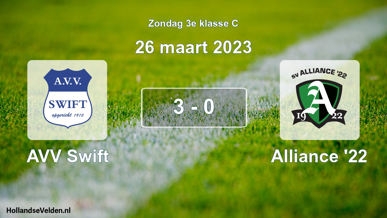 Total number of matches played: AVV Swift - Alliance '22 3 - 0 (26 March 2023)