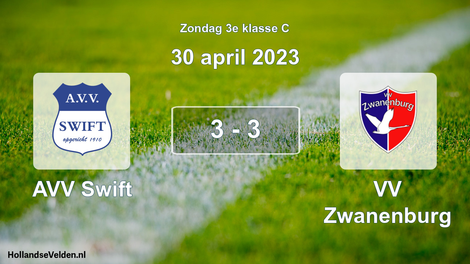 Total number of matches played: AVV Swift - VV Zwanenburg 3 - 3 (30 April 2023)