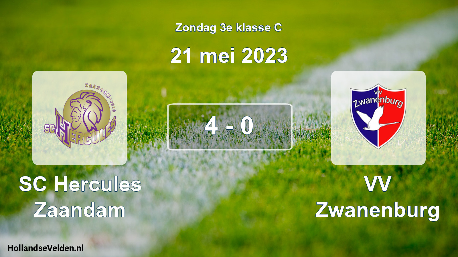 Total number of matches played: SC Hercules Zaandam - VV Zwanenburg 4 - 0 (21 May 2023)