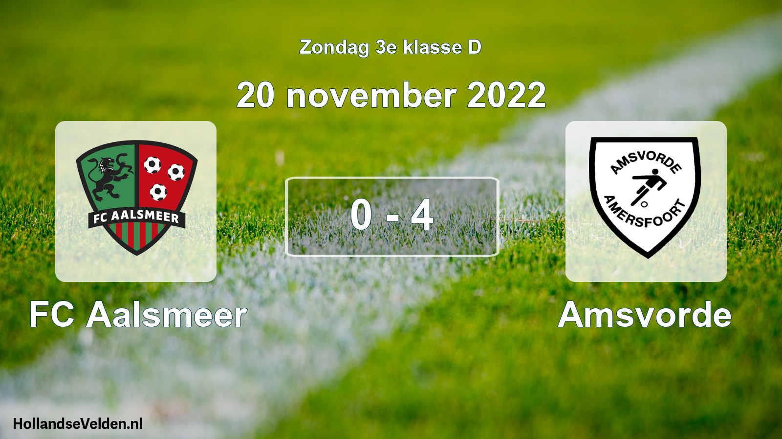 Total number of matches played: FC Aalsmeer - Amsvorde 0 - 4 (20 November 2022)