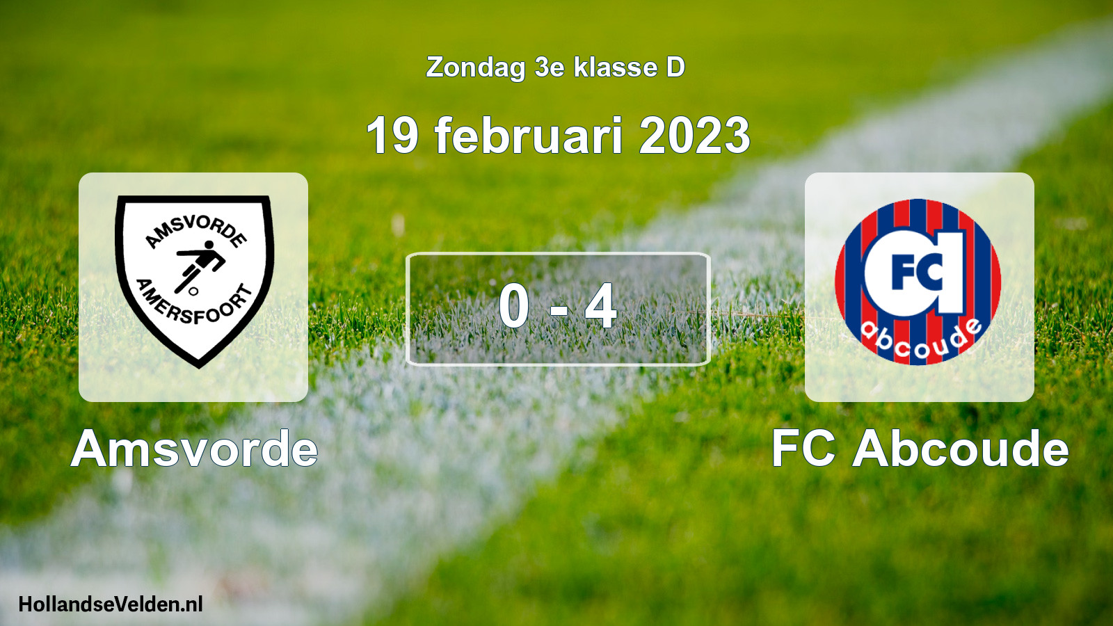 Total number of matches played: Amsvorde - FC Abcoude 0 - 4 (19 February 2023)