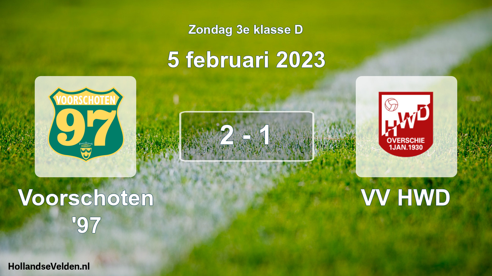 Total number of matches played: Voorschoten '97 - VV HWD 2 - 1 (5 February 2023)
