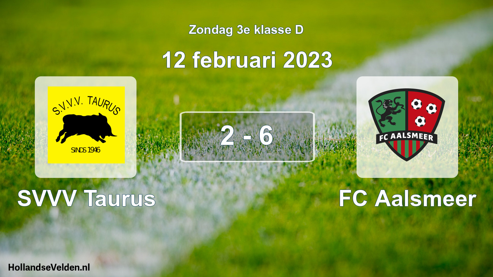 Total number of matches played: SVVV Taurus - FC Aalsmeer 2 - 6 (12 February 2023)