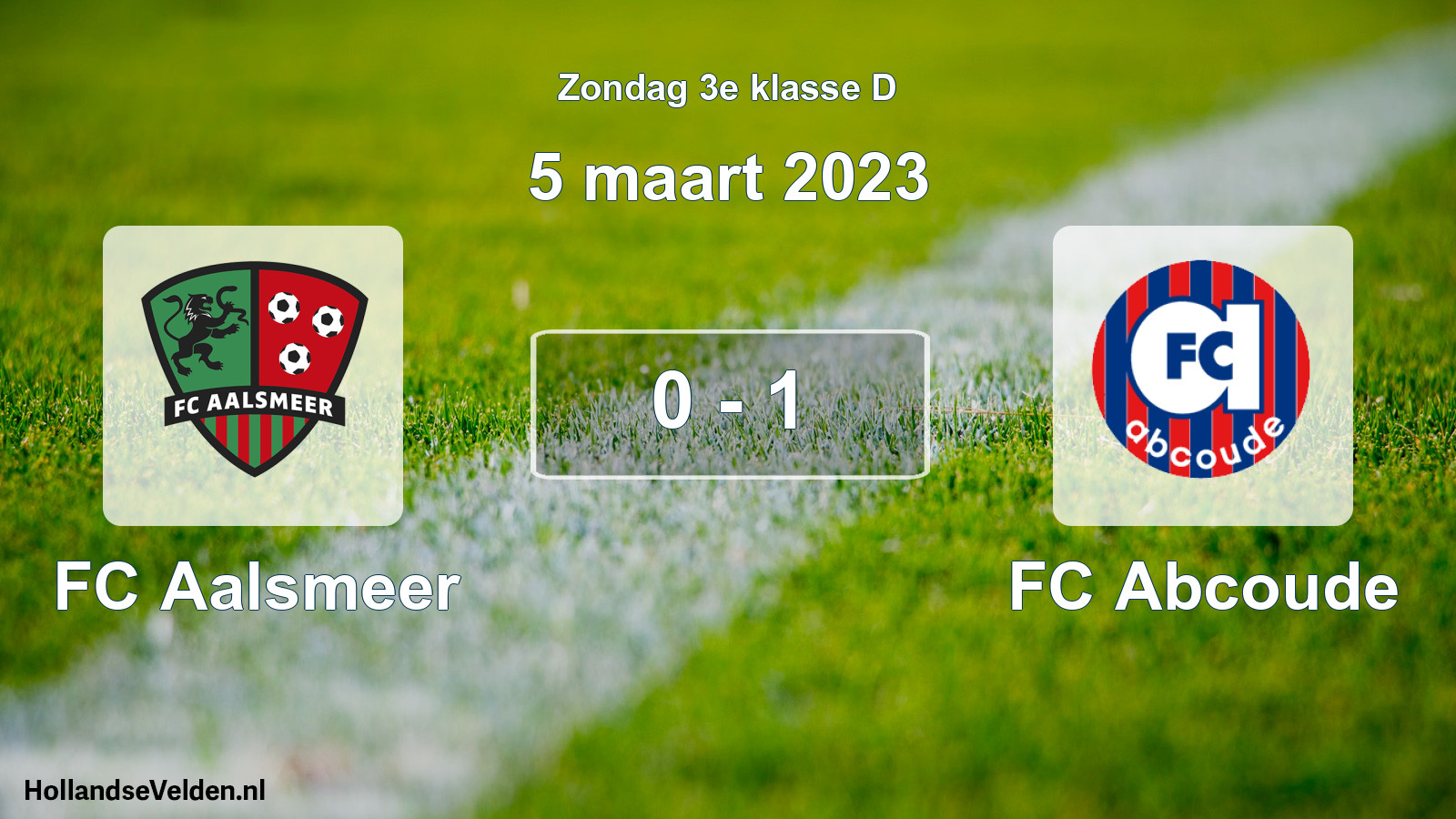 Total number of matches played: FC Aalsmeer - FC Abcoude 0 - 1 (5 March 2023)