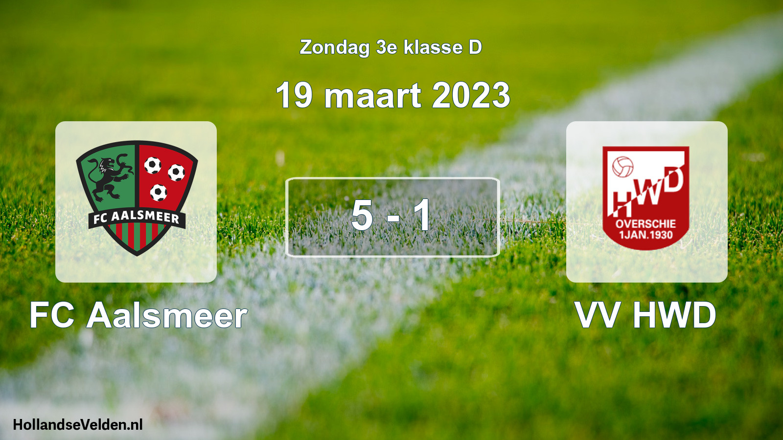 Total number of matches played: FC Aalsmeer - VV HWD 5 - 1 (19 March 2023)