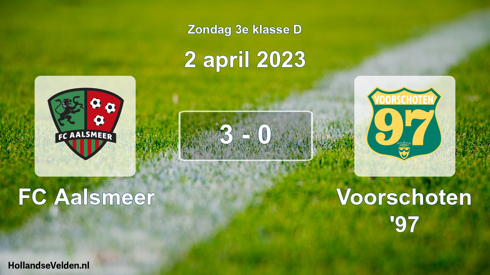 Total number of matches played: FC Aalsmeer - Voorschoten '97 3 - 0 (2 April 2023)