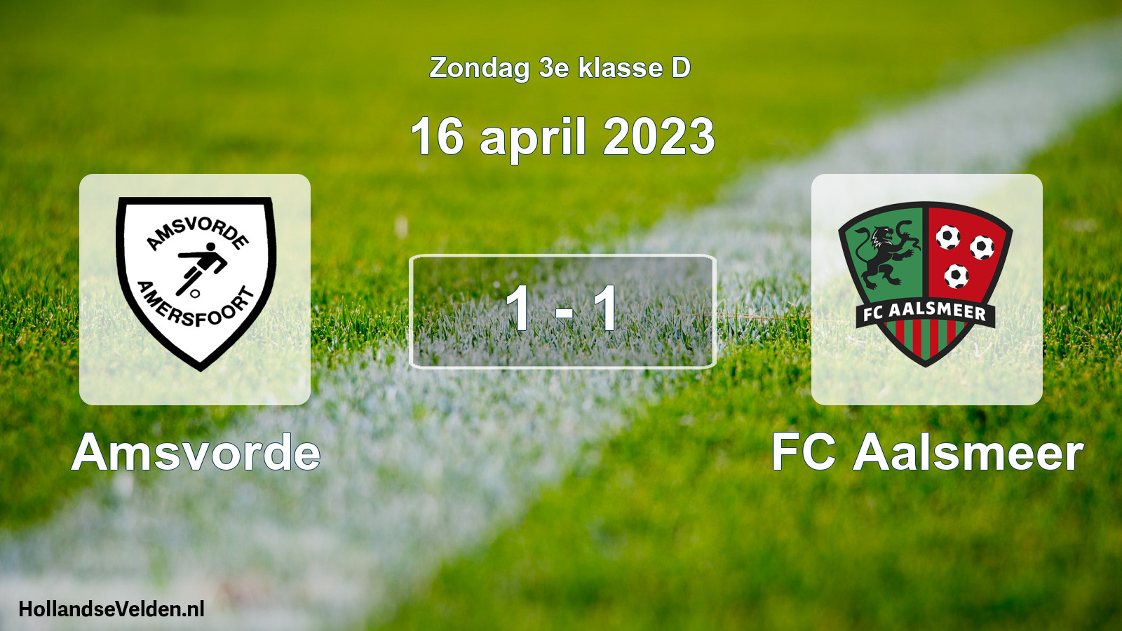 Total number of matches played: Amsvorde - FC Aalsmeer 1 - 1 (16 April 2023)