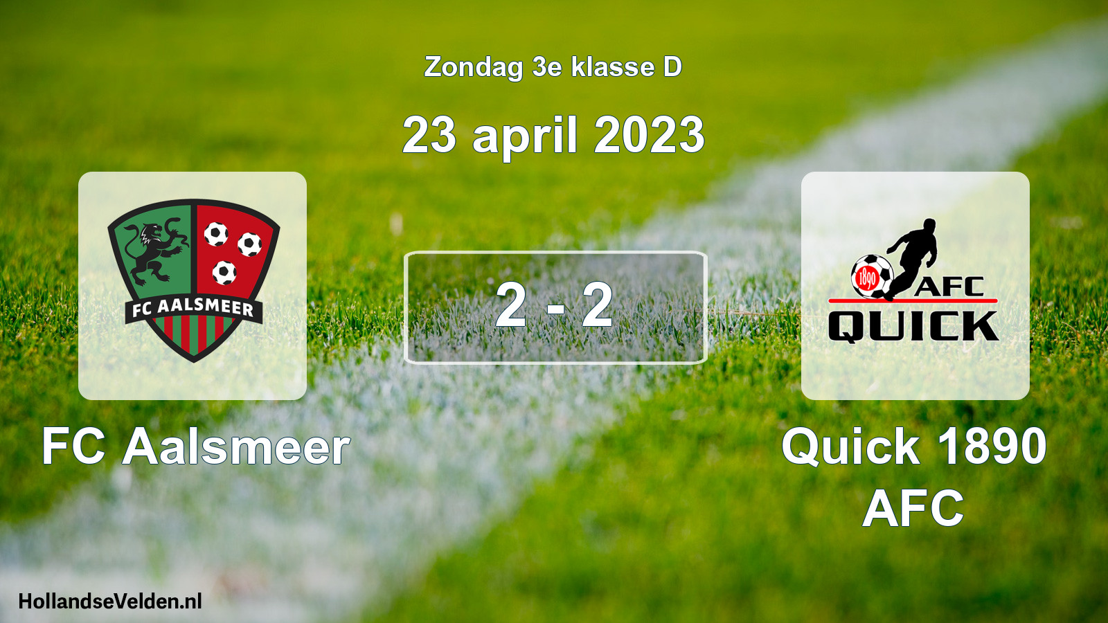 Total number of matches played: FC Aalsmeer - Quick 1890 AFC 2 - 2 (23 April 2023)