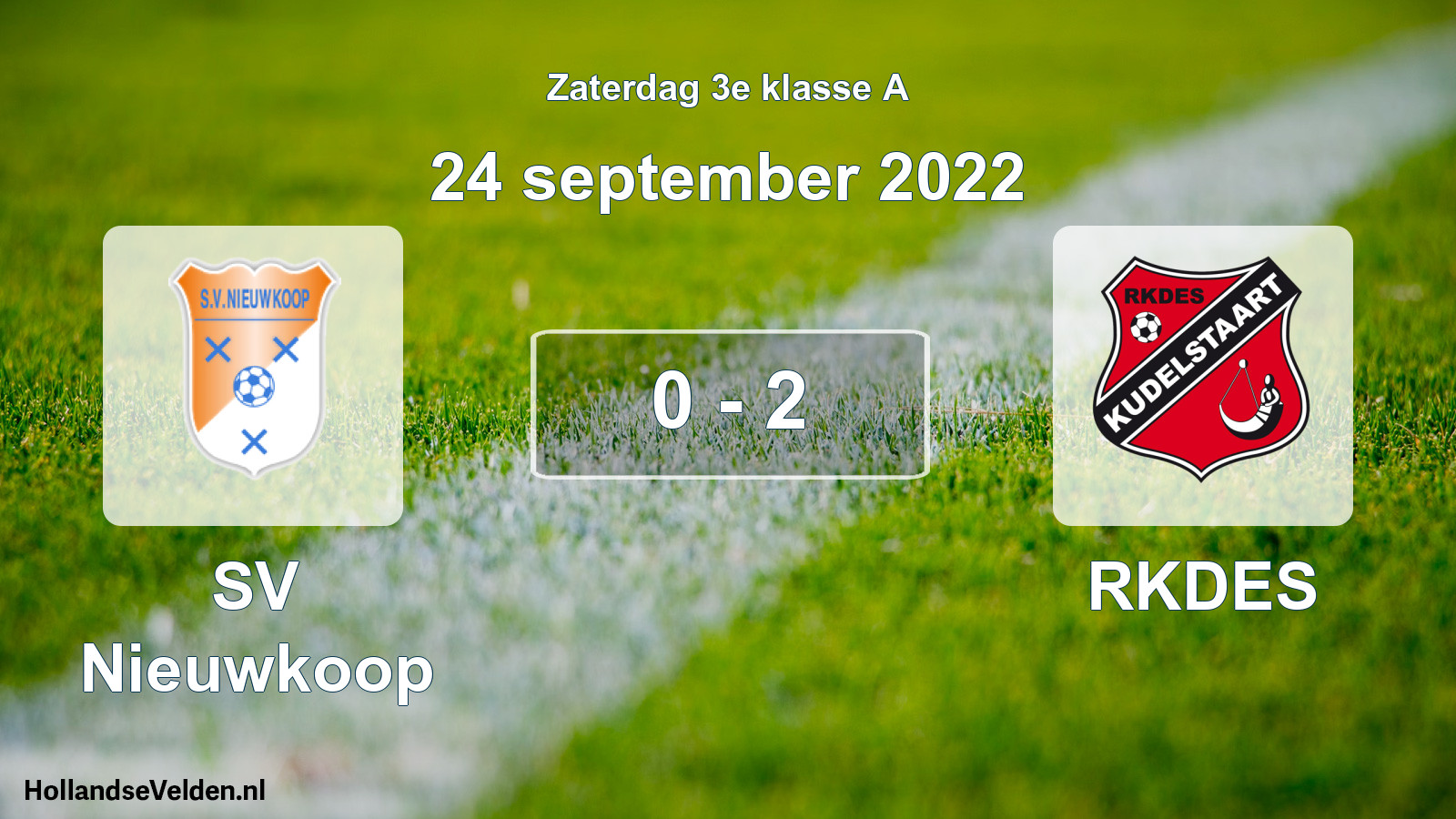 Total number of matches played: SV Nieuwkoop - RKDES 0 - 2 (24 September 2022)