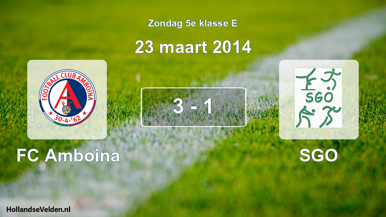 Total number of matches played: FC Amboina - SGO 3 - 1 (23 March 2014)