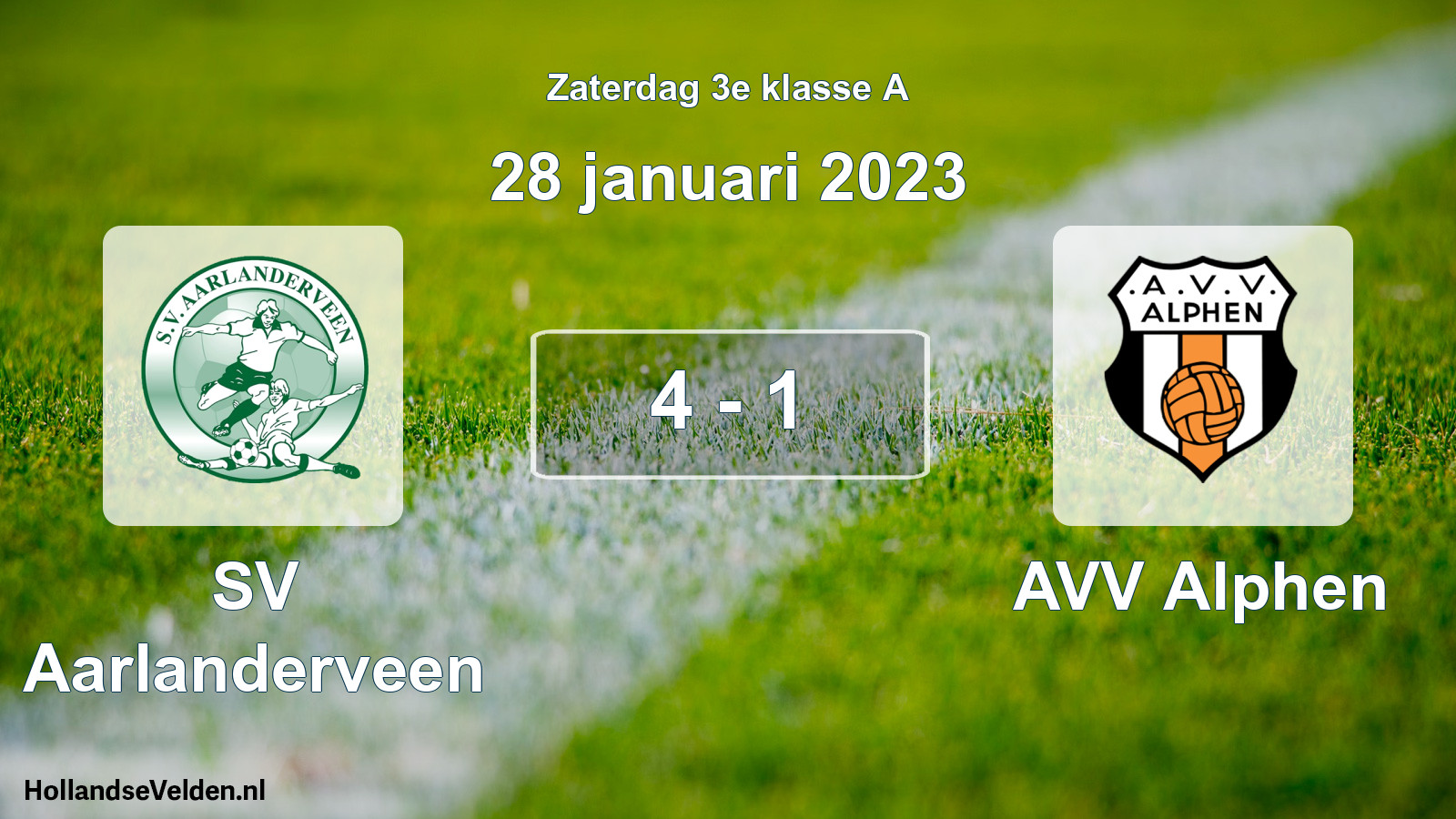 Total number of matches played: SV Aarlanderveen - AVV Alphen 4 - 1 (28 January 2023)