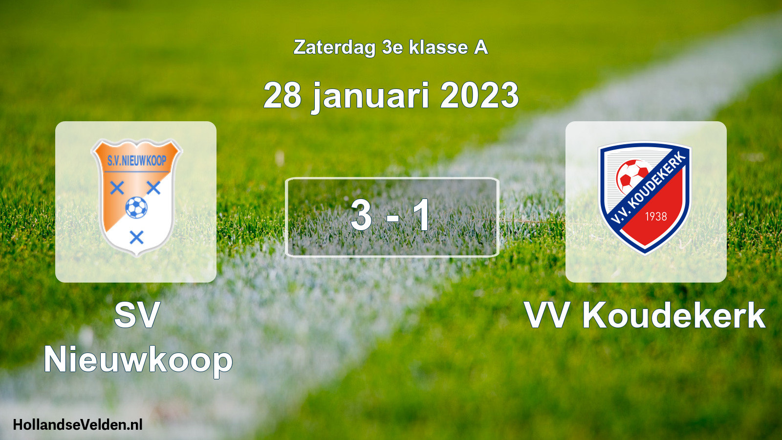 Total number of matches played: SV Nieuwkoop - VV Koudekerk 3 - 1 (28 January 2023)