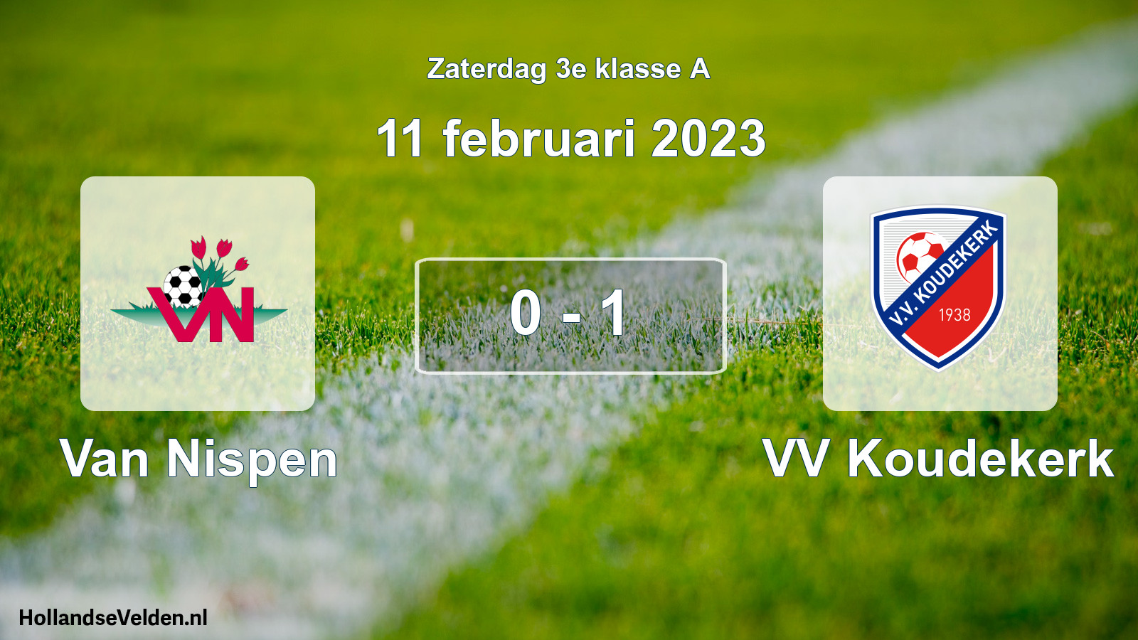 Total number of matches played: Van Nispen - VV Koudekerk 0 - 1 (11 February 2023)