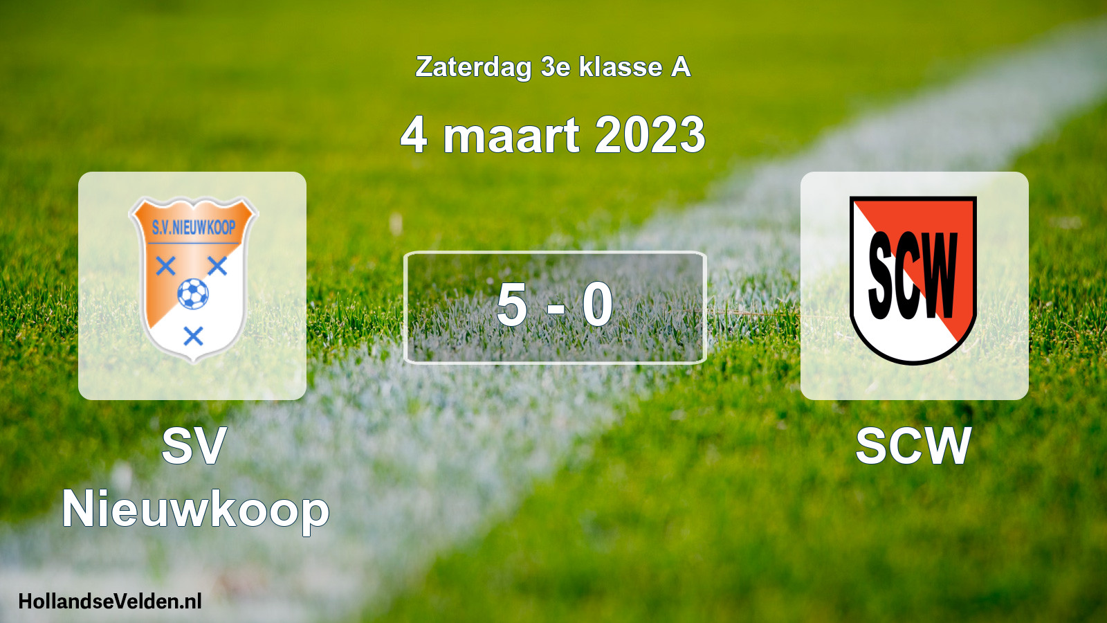 Total number of matches played: SV Nieuwkoop - SCW 5 - 0 (4 March 2023)