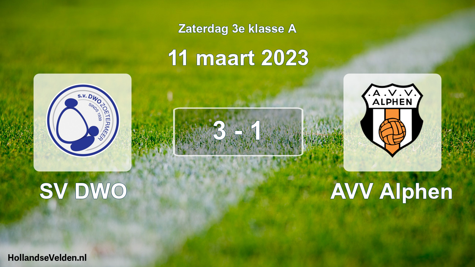 Total number of matches played: SV DWO - AVV Alphen 3 - 1 (11 March 2023)