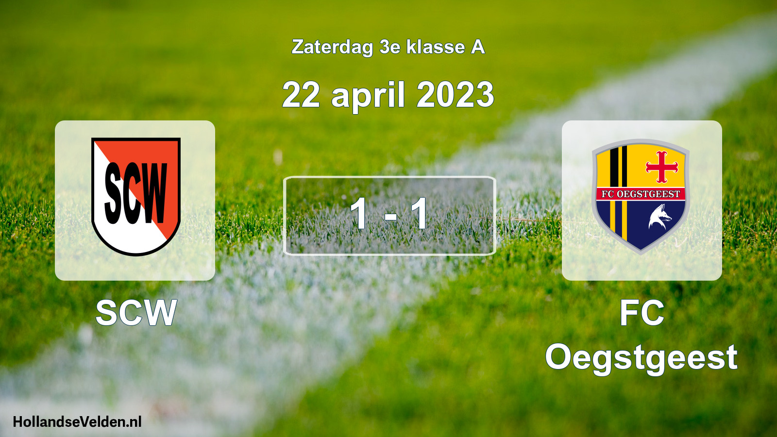 Total number of matches played: SCW - FC Oegstgeest 1 - 1 (22 April 2023)