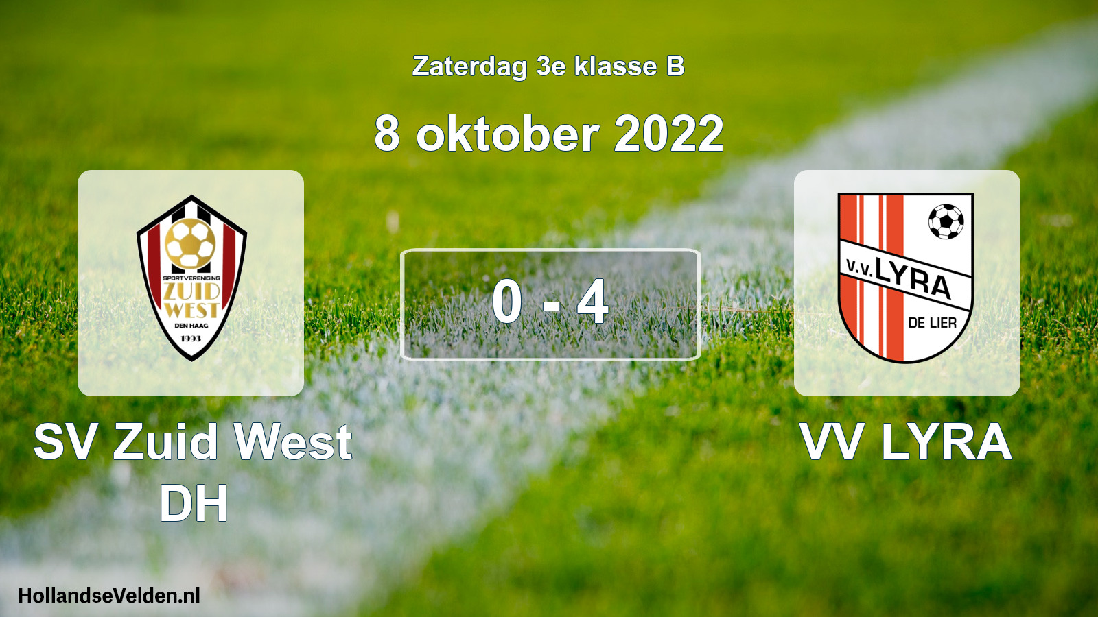 Total number of matches played: SV Zuid West DH - VV LYRA 0 - 4 (8 October 2022)