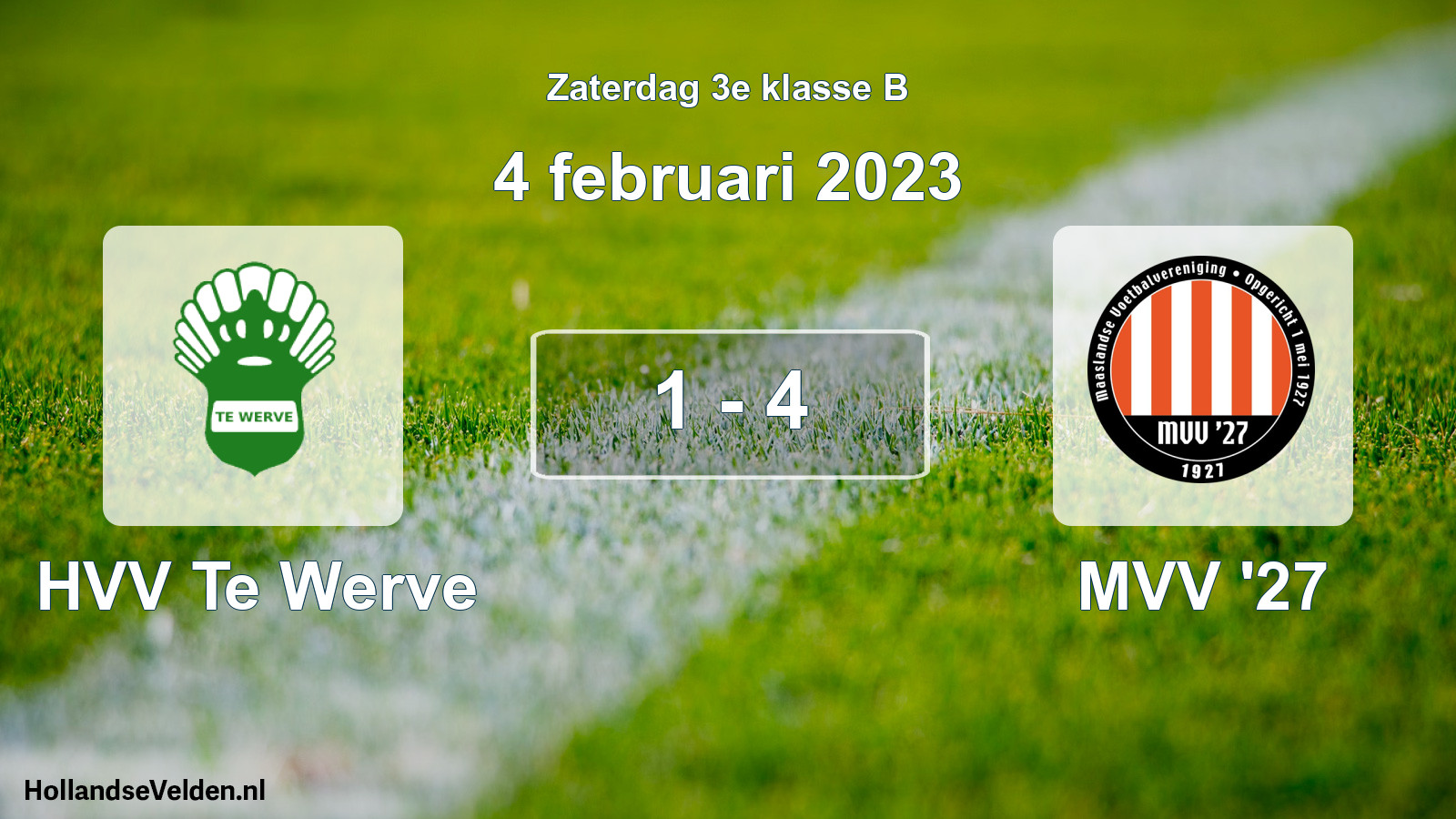 Total number of matches played: HVV Te Werve - MVV '27 1 - 4 (4 February 2023)