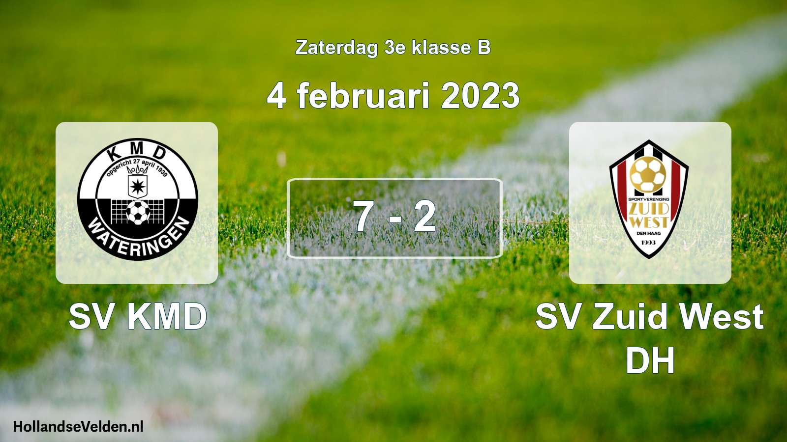 Total number of matches played: SV KMD - SV Zuid West DH 7 - 2 (4 February 2023)