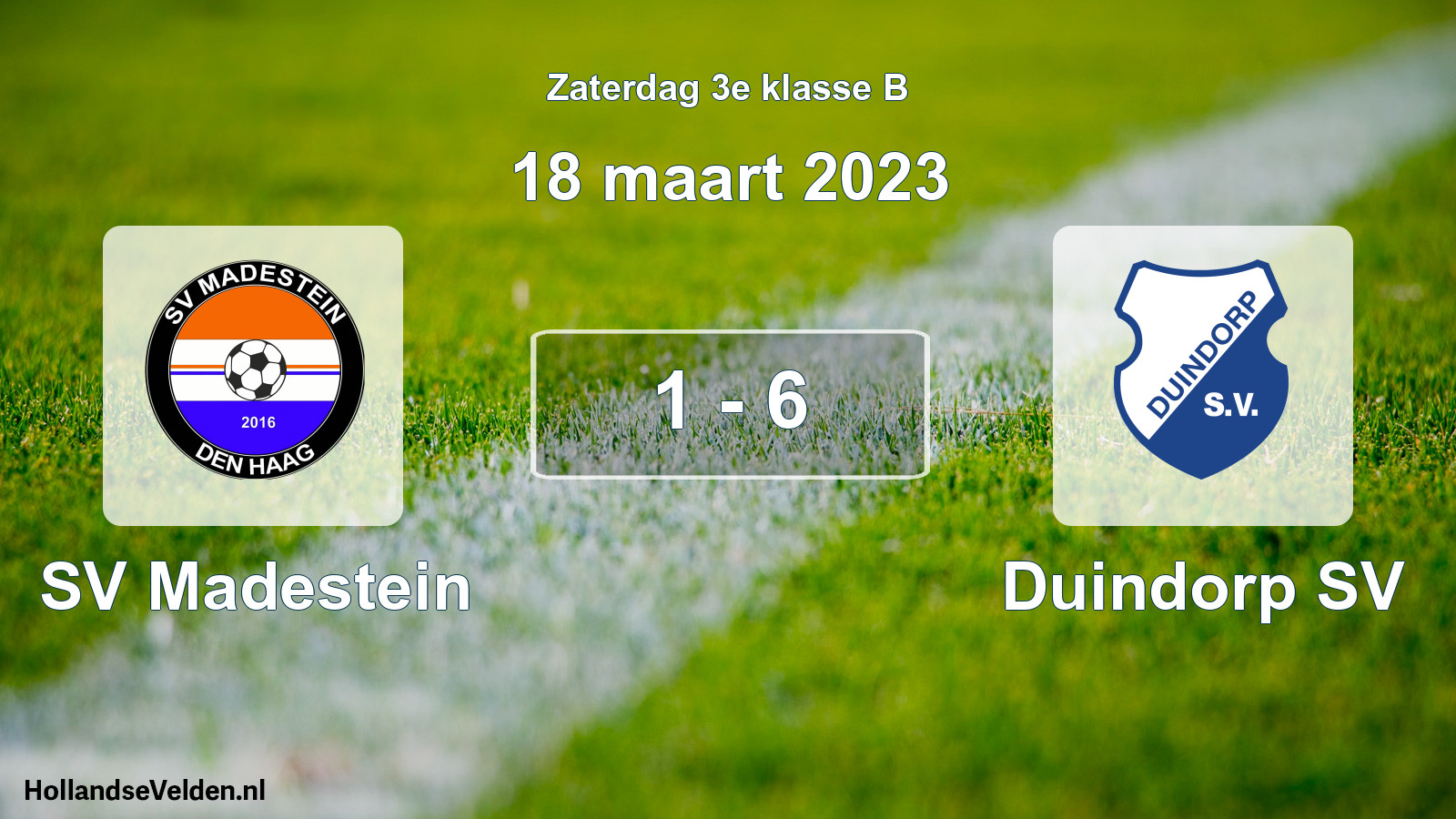 Total number of matches played: SV Madestein - Duindorp SV 1 - 6 (18 March 2023)